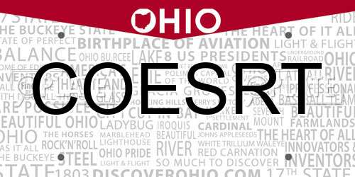 COESRT Ohio License Plate