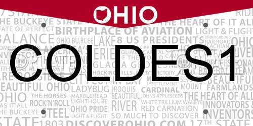 COLDES1 Ohio License Plate