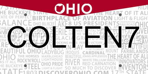 COLTEN7 Ohio License Plate