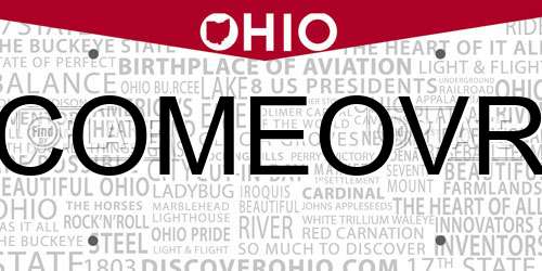 COMEOVR Ohio License Plate
