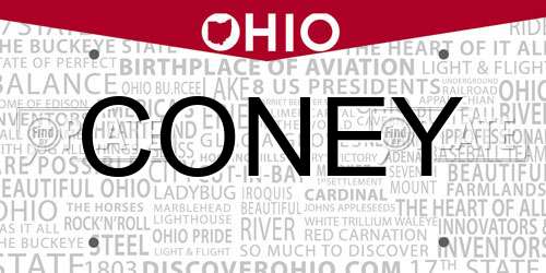 CONEY Ohio License Plate