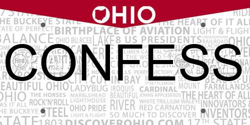 CONFESS Ohio License Plate