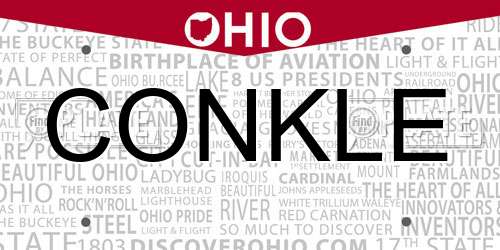 CONKLE Ohio License Plate