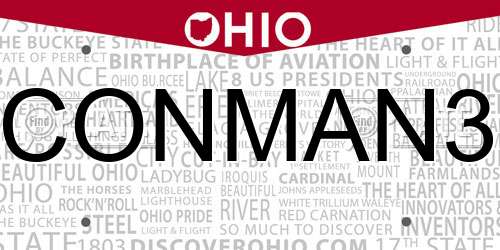 CONMAN3 Ohio License Plate