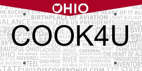 COOK4U Ohio License Plate