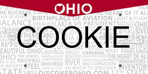 COOKIE Ohio License Plate