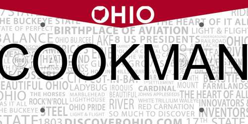 COOKMAN Ohio License Plate