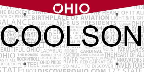 COOLSON Ohio License Plate