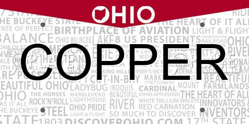 COPPER Ohio License Plate