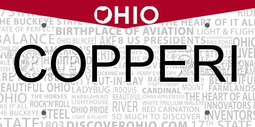 COPPERI Ohio License Plate