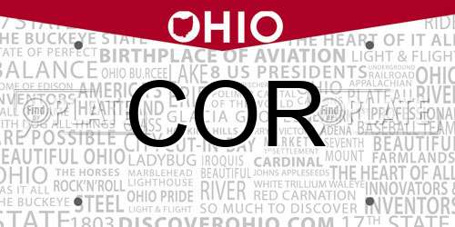 COR Ohio License Plate