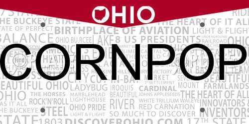 CORNPOP Ohio License Plate