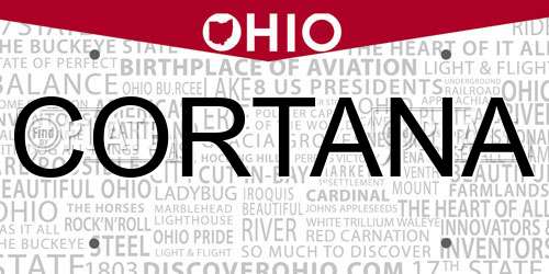 CORTANA Ohio License Plate