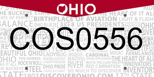 COS0556 Ohio License Plate