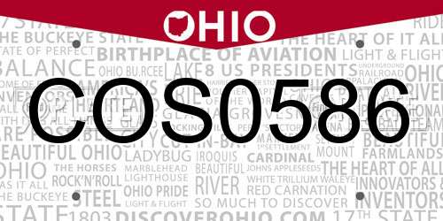 COS0586 Ohio License Plate