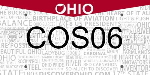 COS06 Ohio License Plate