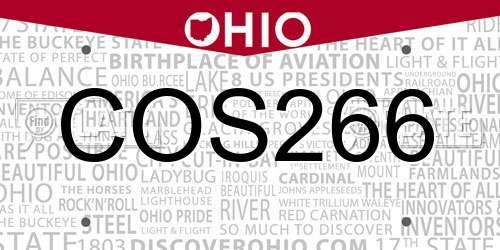 COS266 Ohio License Plate