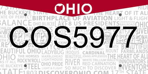 COS5977 Ohio License Plate