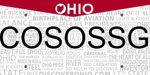 COSOSSG Ohio License Plate