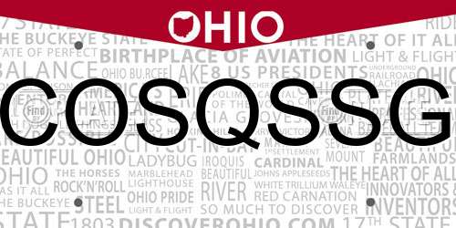 COSQSSG Ohio License Plate