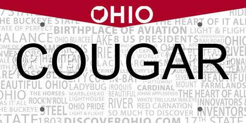 COUGAR Ohio License Plate