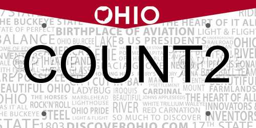 COUNT2 Ohio License Plate