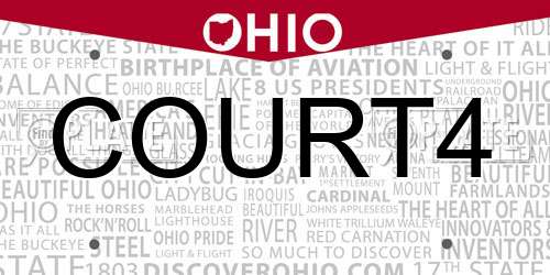 COURT4 Ohio License Plate