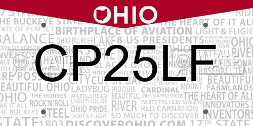 CP25LF Ohio License Plate