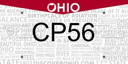 CP56 Ohio License Plate