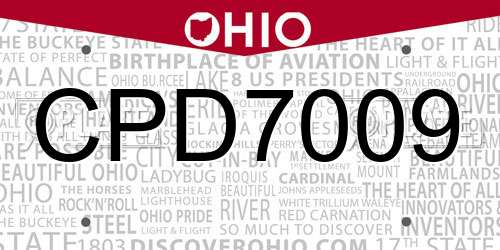 CPD7009 Ohio License Plate