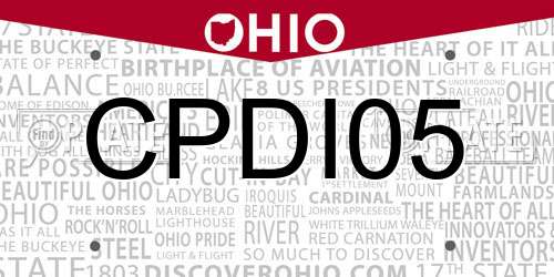 CPDI05 Ohio License Plate