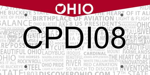 CPDI08 Ohio License Plate