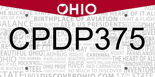 CPDP375 Ohio License Plate