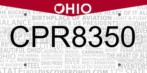 CPR8350 Ohio License Plate