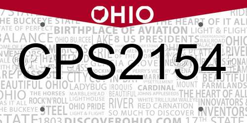 CPS2154 Ohio License Plate