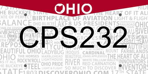 CPS232 Ohio License Plate