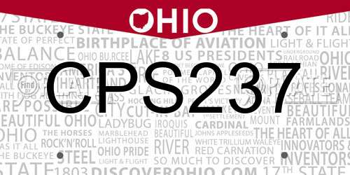 CPS237 Ohio License Plate