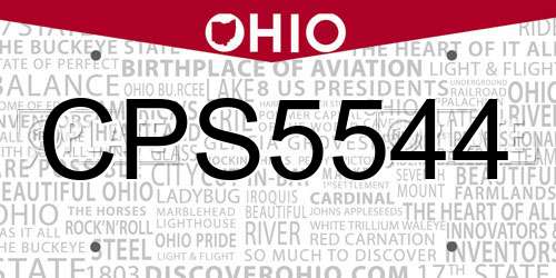 CPS5544 Ohio License Plate