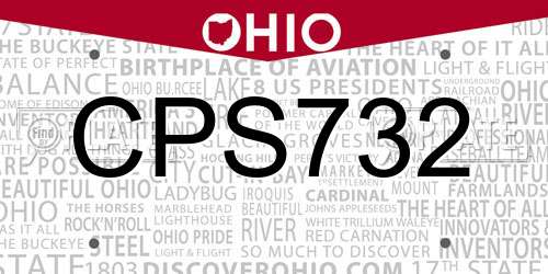 CPS732 Ohio License Plate