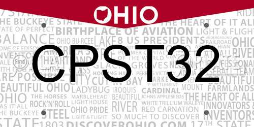 CPST32 Ohio License Plate