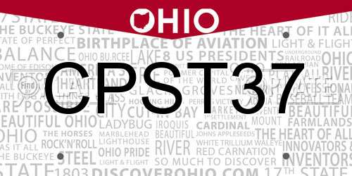 CPST37 Ohio License Plate