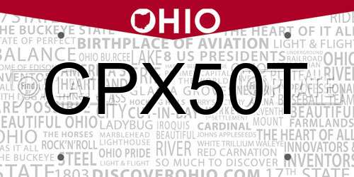 CPX50T Ohio License Plate