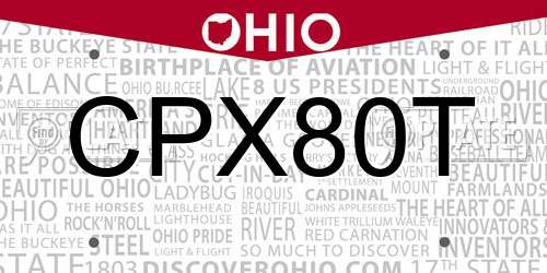 CPX80T Ohio License Plate
