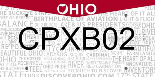 CPXB02 Ohio License Plate