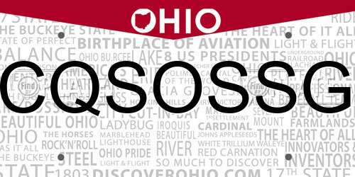CQSOSSG Ohio License Plate