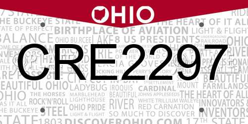 CRE2297 Ohio License Plate