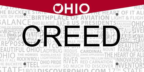 CREED Ohio License Plate