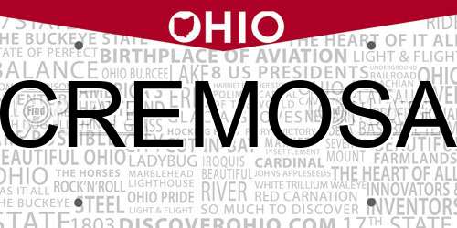 CREMOSA Ohio License Plate