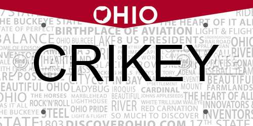 CRIKEY Ohio License Plate