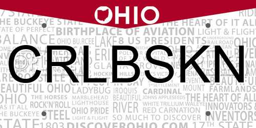 CRLBSKN Ohio License Plate